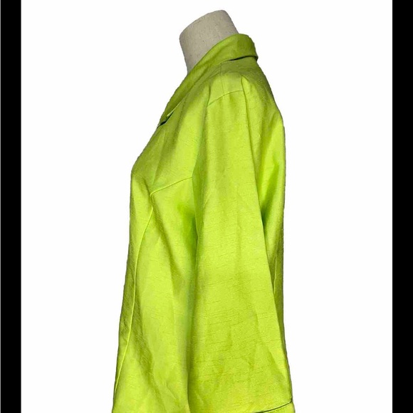 Borcellini Women’s Size 12 Green collard,  Shirt Button Down - Picture 6 of 8